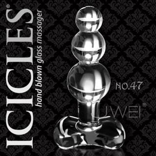 ●送清潔粉●美國進口PIPEDREAM．ICICLES冰晶玻璃系列-NO.47 蜜糖蘆蘆 後庭塞