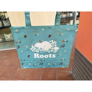 roots 限量版購物袋｜大袋。tiffany綠