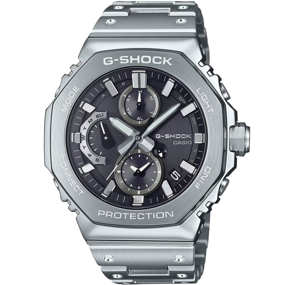 CASIO 卡西歐 G-SHOCK 八角不鏽鋼 太陽能藍芽三眼計時錶 手錶 送禮 禮物 GMC-B2100D-1A