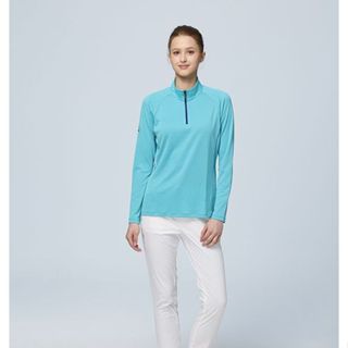 【Wildland 荒野】女彈性拉鍊超涼感排汗機能衣W1633/W1653薄長袖春夏款/吸溼快乾/防曬衣/登山/野雁戶外