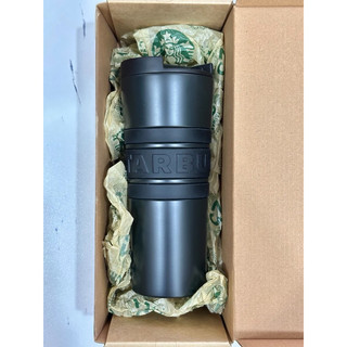 星巴克 黑色 矽膠環 不鏽鋼杯/隨行杯/環保杯 16oz《正版現貨》