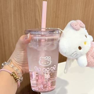 臺灣出貨🔥 Hellokitty貓吸管杯tritan高顔值少女心可愛水杯學生便攜隨行杯子水杯 環保杯 珍奶杯 隨行杯