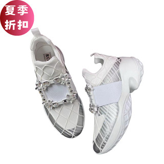Roger Vivier Viv Run Lacquered Buckle 運動鞋 增高7.5公分 白色 IT 35.5