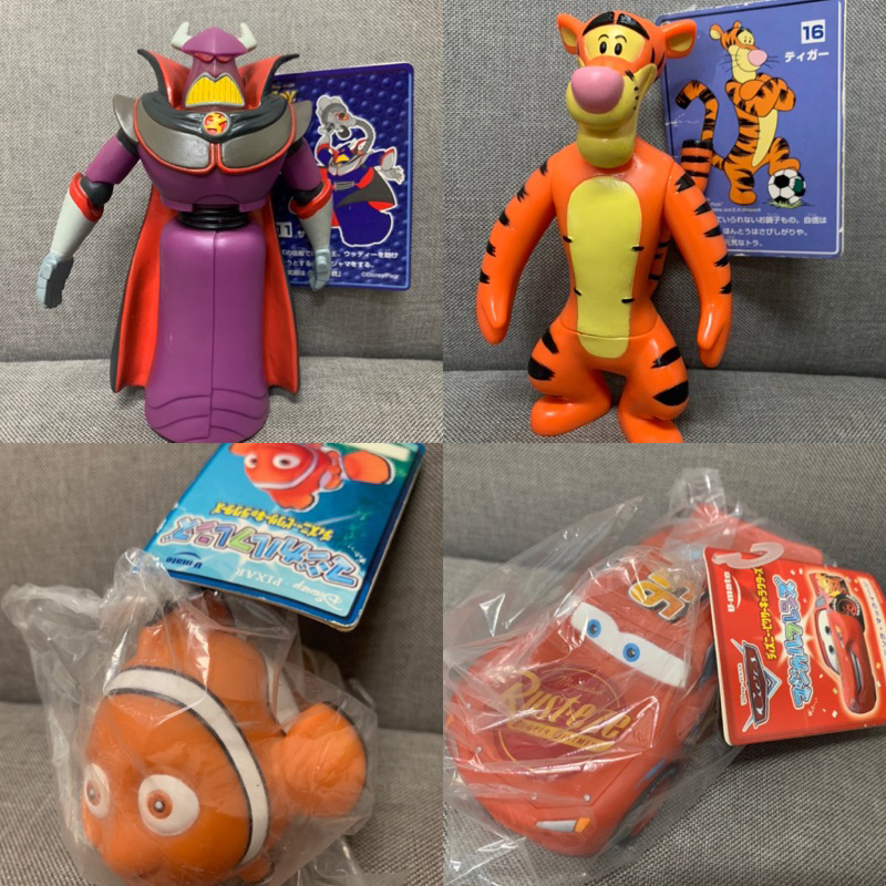 日本 迪士尼 絕版 軟膠 吊牌 公仔 玩具總動員 札克 跳跳虎 海底總動員 尼莫 閃電麥坤 稀有品 老物 正版授權