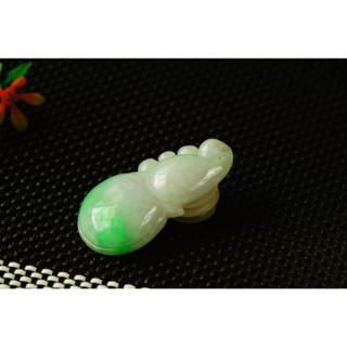 S935玉墜子❀翡翠玉A貨水潤飄陽綠葫蘆玉墜吊墜掛件玉珮【緬甸玉翠軒】玉首飾品男女款式