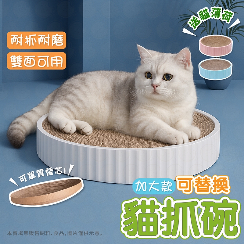 貓抓板 貓抓碗 圓餅 貓咪玩具 貓抓板窩 貓窩 貓抓窩 可清潔擦拭 圓形貓抓板 磨爪 替換內芯