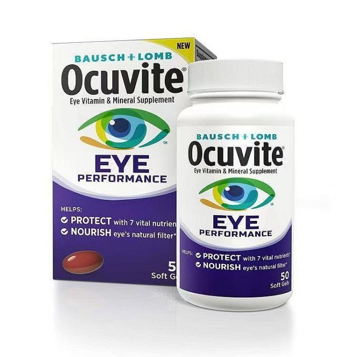 美國代購Bausch Lomb Ocuvite EYE 博士倫葉黃素 50粒 多種維生素礦物質視益眼
