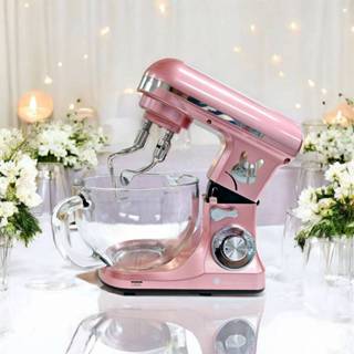 Rungo RX-700D-50D 5L【雙軸】多功能桌上型抬頭式攪拌機-玫瑰金專利雙軸揉麵,打蛋器廚師機,手套膜