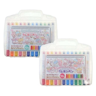 小哲日貨🕊️ 繪畫文具｜日本三麗鷗彩色蠟筆系列/SANRIO塗鴉創作畫畫兒童文具/庫洛米美樂蒂12色無毒蠟筆(粉款)
