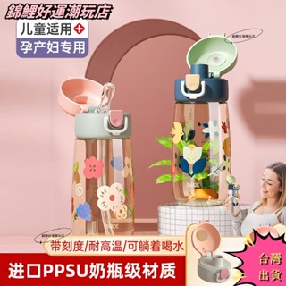 臺灣熱銷吸管杯兒童PPSU水杯水壺直飲式寶寶外出小學生防摔幼兒園