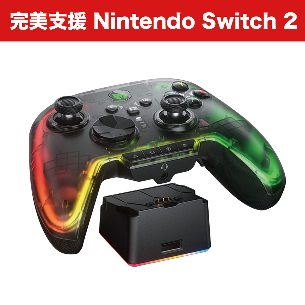 墨將彩虹2PRO可支援 SWITCH2 PC ios安卓多平台霍爾巨集｜APEX英雄｜魔物獵人荒野｜陀螺儀｜遊戲手把推薦