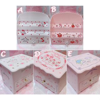 ♥小公主日本精品♥絕版現貨Hello Kitty 美樂蒂 雙子星 兔媽媽 桌上型收納櫃 置物櫃 化妝品櫃 梳妝抽屜櫃~8