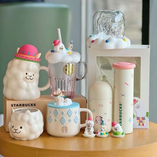 Starbucks官方正品！星巴克杯子2024夏日新款羊駝樂園可愛卡通不銹鋼塑膠吸管玻璃馬克杯咖啡杯果汁珍奶茶奶昔茶水杯