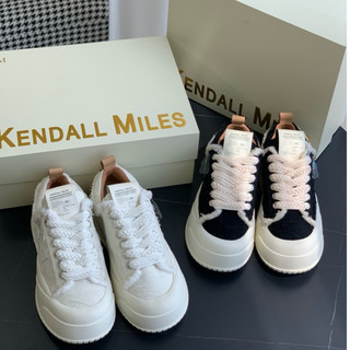 【台灣出貨】官網3780RMB 正品KENDALL MILES女鞋 羊皮拼接布 厚底5cm增高小個子休閒板鞋 百搭小白鞋