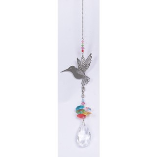 蜂鳥水晶 suncatcher.捕光吊飾.搭配施華洛小水晶彩虹色系、光影折射璀璨