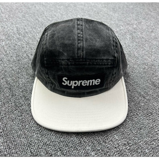 《Urban當天出貨》 Supreme帽子 SS24 Camp Cap 黑白拼色 五分割帽 平板帽 嘻哈帽 水洗老帽