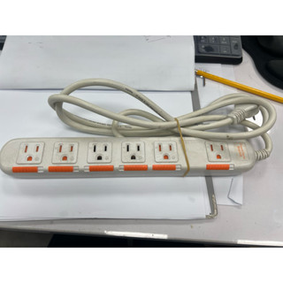 [二手]群加科技powerSync安規 6插 延長線 1.8M / 6尺 過載自動斷電 有保護防塵蓋