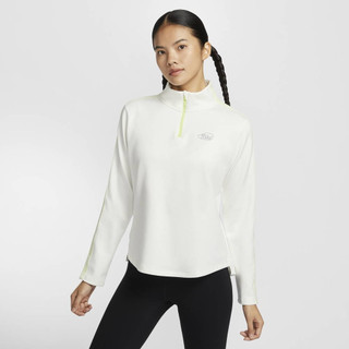 NIKE 女 長袖上衣 運動上衣 休閒上衣 立領 舒適 好穿 米白 HQ4740133