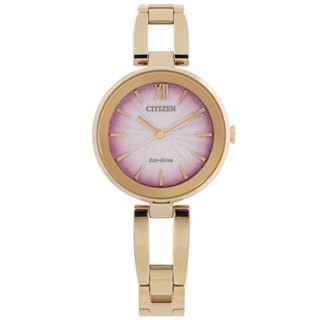 CITIZEN / 光動能 閃耀迷人 漸層色彩 不鏽鋼手錶 粉x鍍玫瑰金 / EM0809-83Z / 28mm