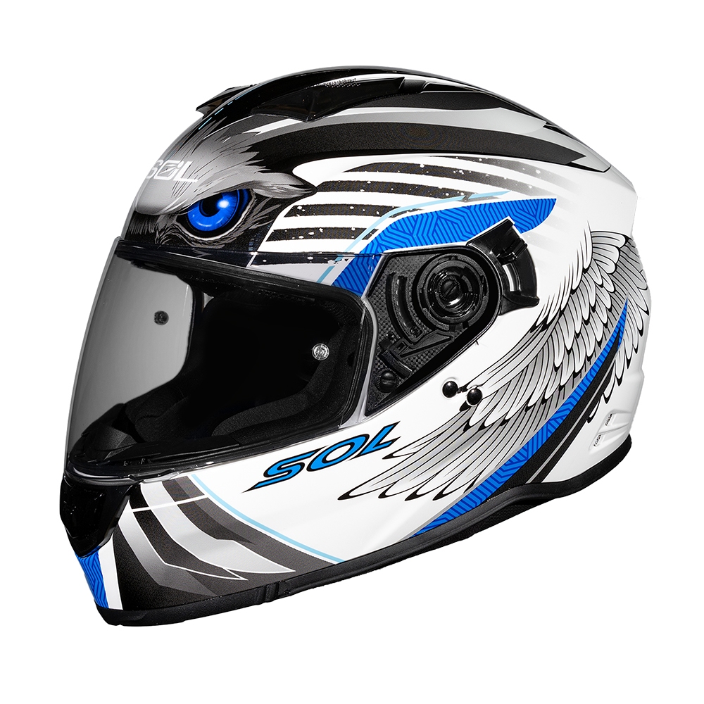 【SOL Helmets】SF-7全罩式安全帽 (老鷹_白/藍) ｜ SOL安全帽官方商城