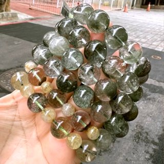 『金喜晶』天然綠幽靈手鍊 14~16mm 彩幽 招財 事業財 招貴人 男女皆可配戴 送禮自用