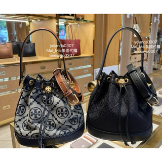TORY BURCH/TB monogram 小款水桶包 緹花水桶包 迷你水桶包 手提包 肩背包 斜背包 側背包