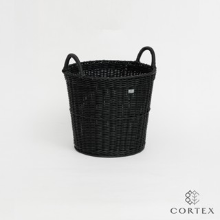 CORTEX 編織籃 仿藤籃 洗衣籃 圓型609 黑色