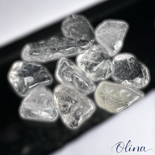 《Olina》 現貨 水晶碎石 天然白水晶 優質透亮 消磁淨化 100g 特選 7-9mm