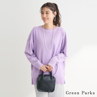 Green Parks 線條裝飾側開衩落肩針織上衣(06000067900)