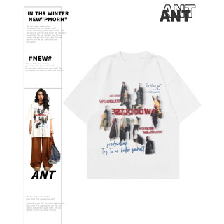 【ANT】290克純棉重磅潮流數碼印染半袖t恤 短袖 t恤 寬鬆t恤 顯瘦上衣 厚棉t 女 純棉短袖 韓國t恤 厚磅短t