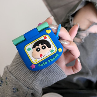 立體翻蓋鏡子電話小新適用蘋果新4代airpodspro2耳機殼三代藍芽無線耳機保護套airpods1/2/3矽膠軟殼女新