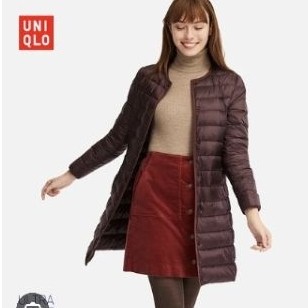 女裝日本購回UNIQLO 輕薄款保暖羽絨長版外套尺寸L