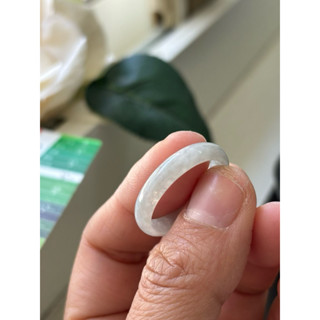 內徑21，國際戒圍20，H872，玉到愛，冰白翡翡翠戒指（戒圈），附陸證，完美無紋！保證緬甸玉A貨翡翠