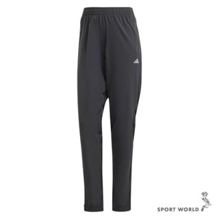 Adidas 抽繩長褲 女裝 吸濕排汗 反光 黑【運動世界】IQ0918