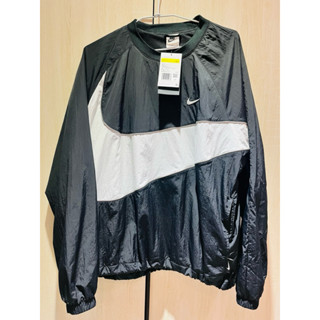 全新 S號 NIKE AS SWOOSH 黑白 大勾勾 長袖 休閒 穿搭 男款 DX0661-010 套頭 風衣外套