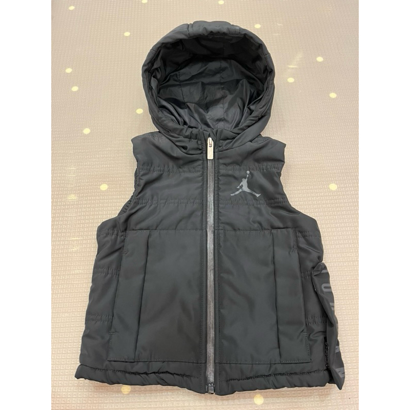 二手美品 Nike Air Jordan 鋪棉 連帽背心 童裝 黑
