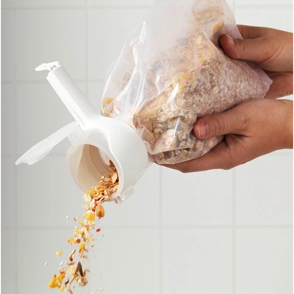 【IKEA】 大口徑封口蓋 X 封口夾, BEVARA 袋子密封夾 | 穀物、麥片，咖啡豆收納