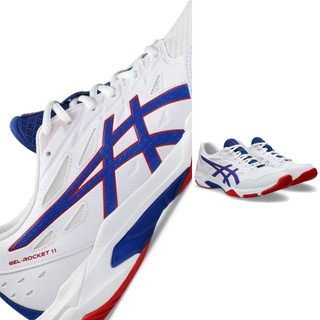 免運 ASICS GEL-ROCKET 11 男女款 排球鞋 1073A065-105 白 藍 紅 羽球鞋 室內膠底鞋