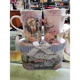 推薦品！中東風 彩繪陶磁馬克/茶/咖啡杯（一對）含盒裝/送禮自用（全新）