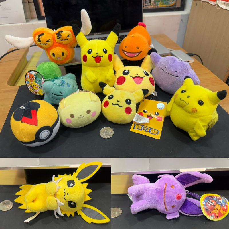 神奇寶貝 寶可夢 小隻 吊飾 絨毛 娃娃 皮卡丘 寶貝球 雷伊布 百變怪 卡娜赫拉 小火龍 三蜜蜂 布偶 玩偶 填充玩具