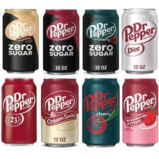 可樂汽水 美國進口 櫻桃汽水 胡椒博士 汽水 碳酸飲料 355ml*6罐 DR PEPPER原味奶油味 蘇打 可樂型汽水