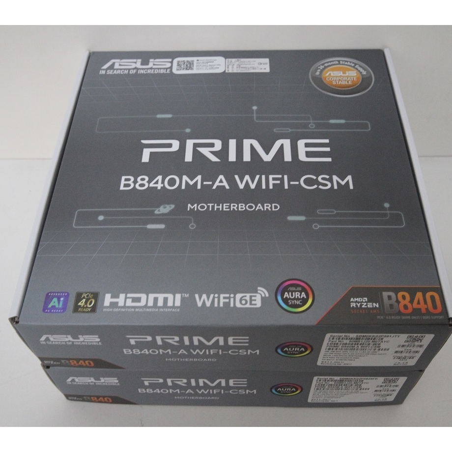 全新 B840 未拆封 未註冊[ 議價不回 ] ASUS PRIME B840M-A WIFI-CSM 主機板