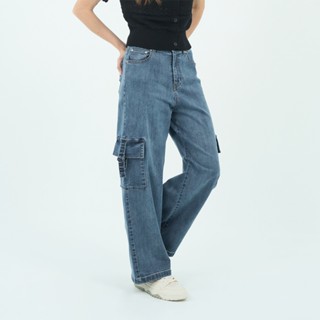 GIORDANO 女裝高彈力牛仔落地褲 Blue Classics系列 05415034