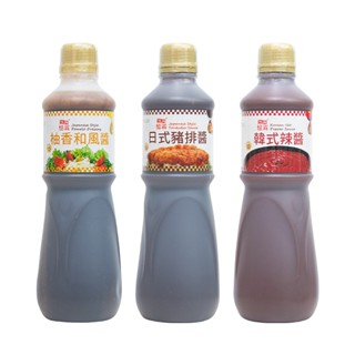 憶霖 1公升瓶 和風柚子醬 日式豬排醬 韓式辣醬