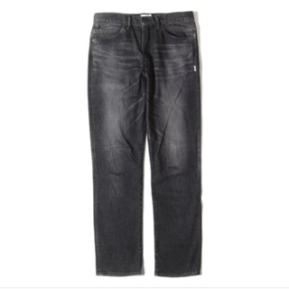 WTAPS nbhd denim Jeans 18 黑色 貓鬚 刷紋 伸縮 牛仔褲 L號
