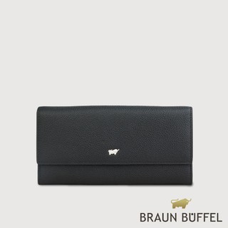 【BRAUN BUFFEL】維那斯-C 12卡兩折長夾-黑色(德國小金牛台灣總代理)/BF868-621-BK