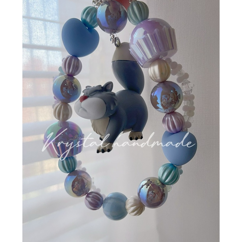 全新2025✨壞貓路西法DIY-迪士尼DISNEY手機掛繩（附墊片）✨反派壞貓咪魯斯佛獨一無二✨依照感覺來搭配珠珠🤍