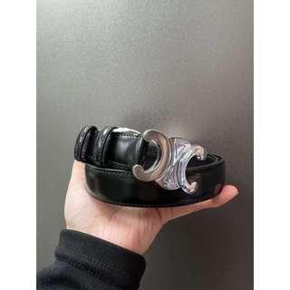 ♚KK SHOP♚ 預購 CELINE TAURILLON皮革中型TRIOMPHE腰帶 45AKA3A01.38SI
