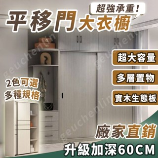 維斯 【臺灣出貨】推拉門衣櫃新款2024爆款傢俱臥室平移門大衣櫥全實木出租房用櫃子