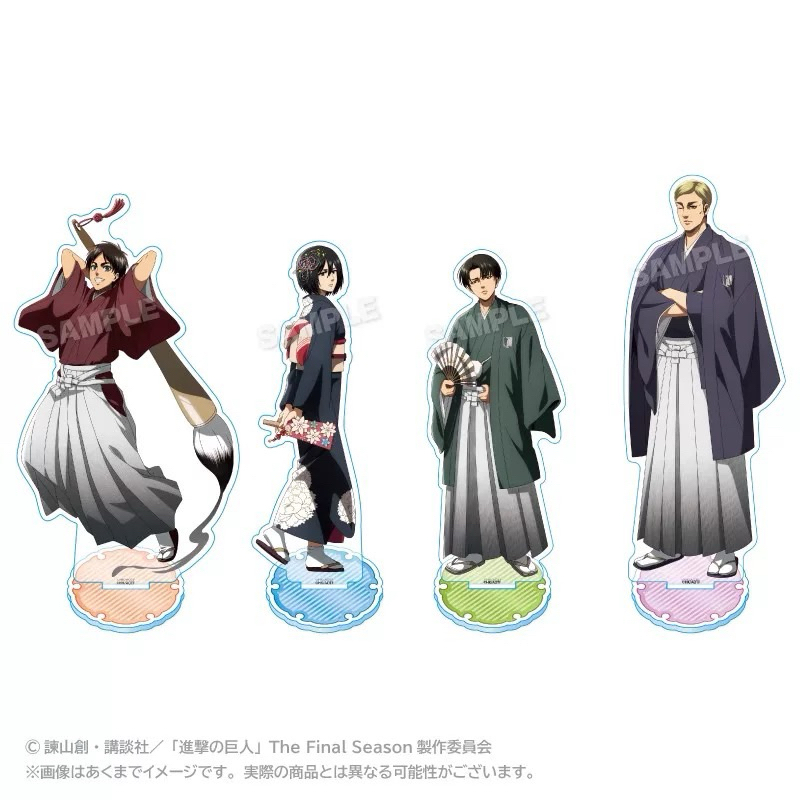 🌙「正版 艾連現貨」進擊的巨人 新年 正月ver. 立牌 艾連葉卡 米卡莎 阿爾敏 里維 萊納 鍇之巨人 超大型巨人